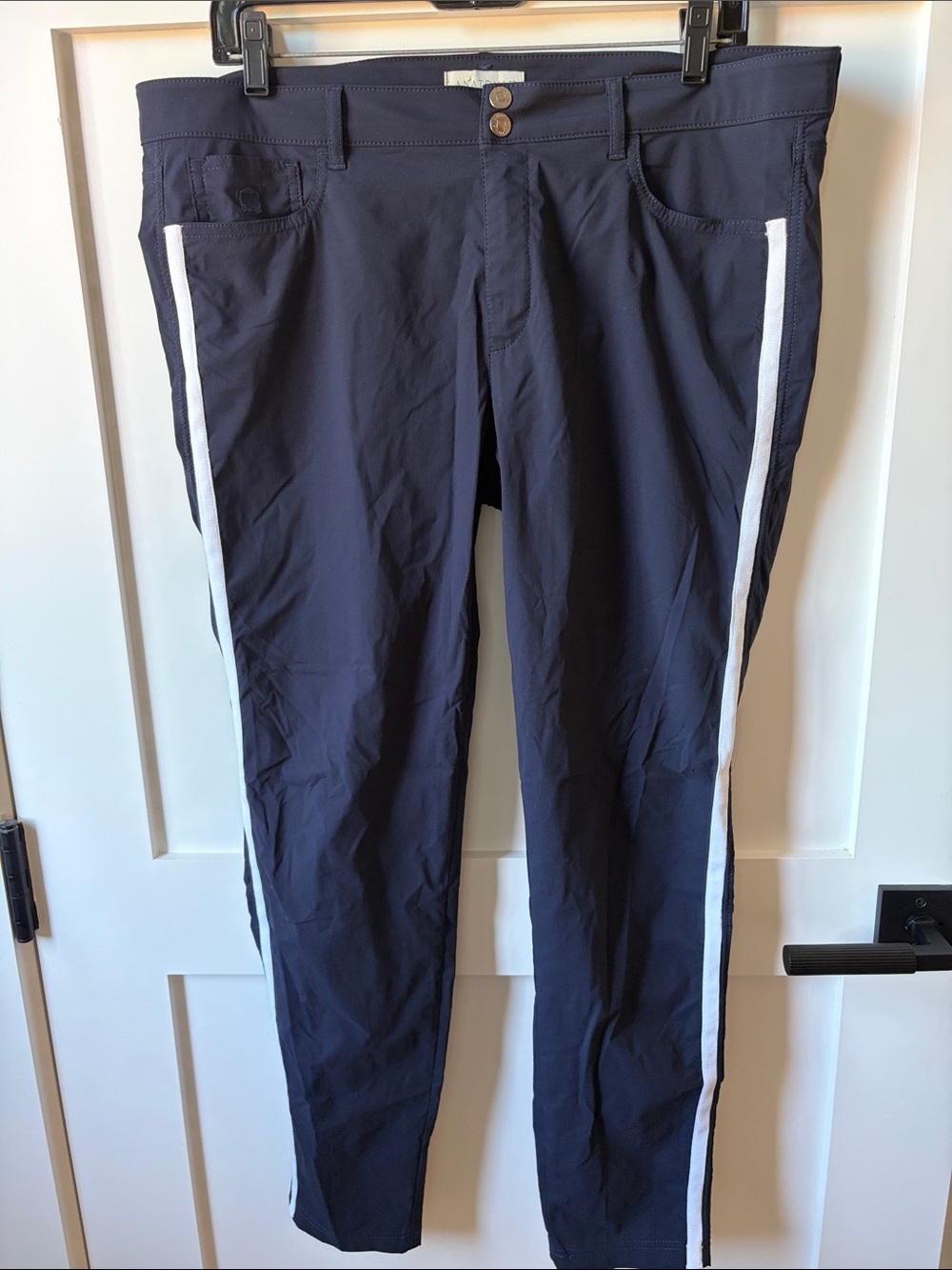 Anatomie Navy Jogger Pants with White Side Stripe